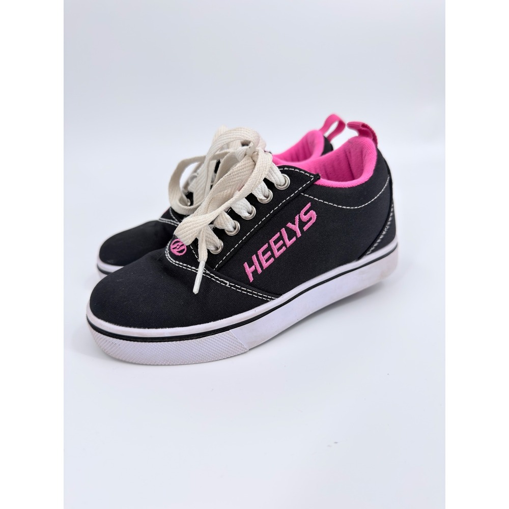 Heelys Skate Shoes Wheeled Sneakers Y2K Girls Size 13C Black Pink Low Top Canvas